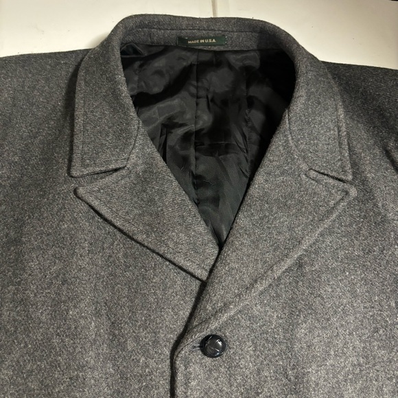 Vtg royal coachman Thinsulate 3M 3 button charcoal gray coat wool blend 56R - Picture 6 of 14